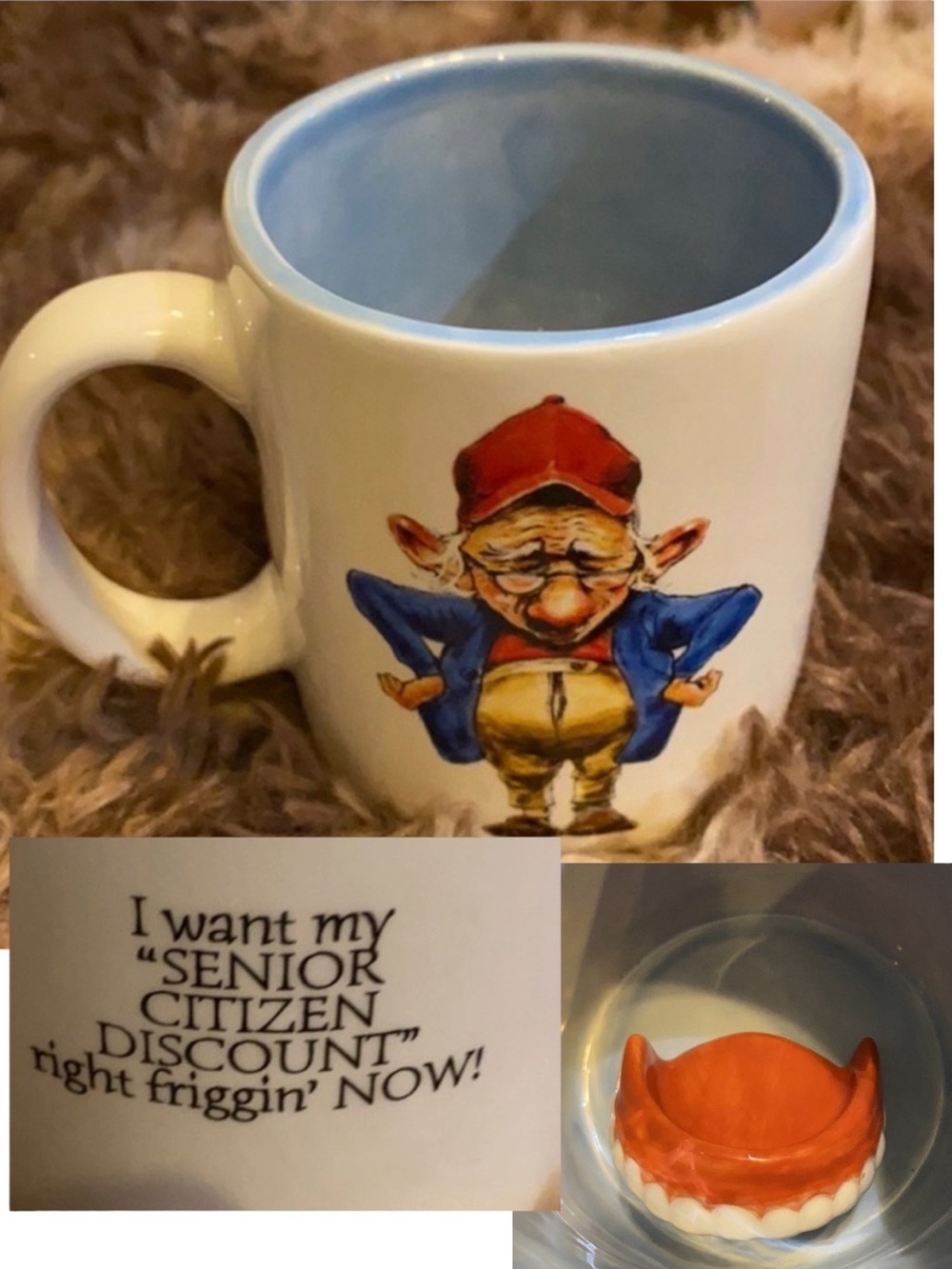 Coots Senior Citizen Mug Hidden Dentures Inside Funny Gag Gift Westland
